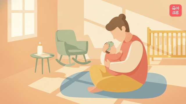 4개월 아기 감기 기침 — 크루레터 일러스트 커버