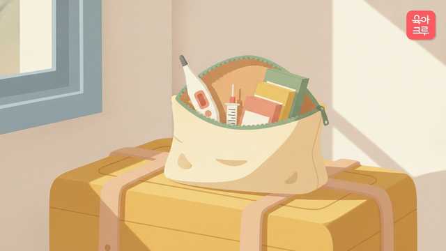 아기 해외여행 상비약 — 크루레터 일러스트 커버