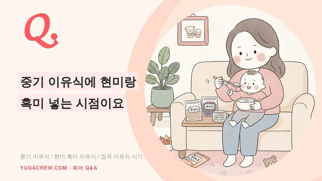 Q. 중기 이유식 현미 흑미, 언제 얼마나 넣나요