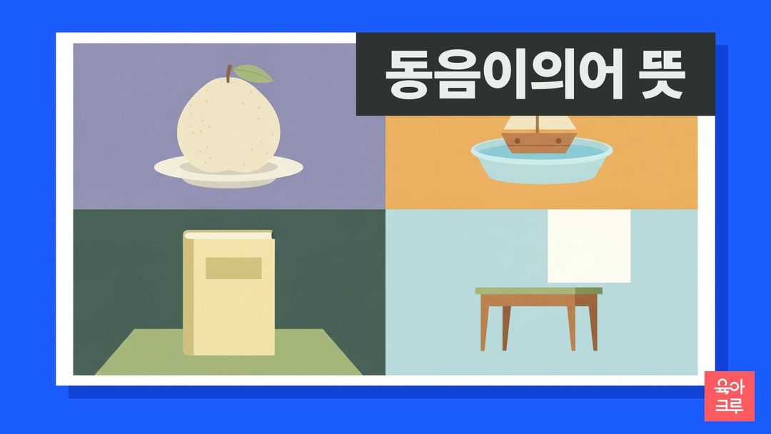 동음이의어 뜻 일러스트, 배 과일과 장난감 배, 국어사전