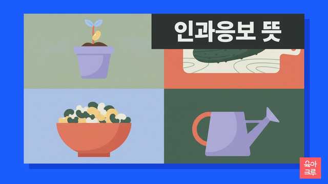 인과응보 뜻 일러스트