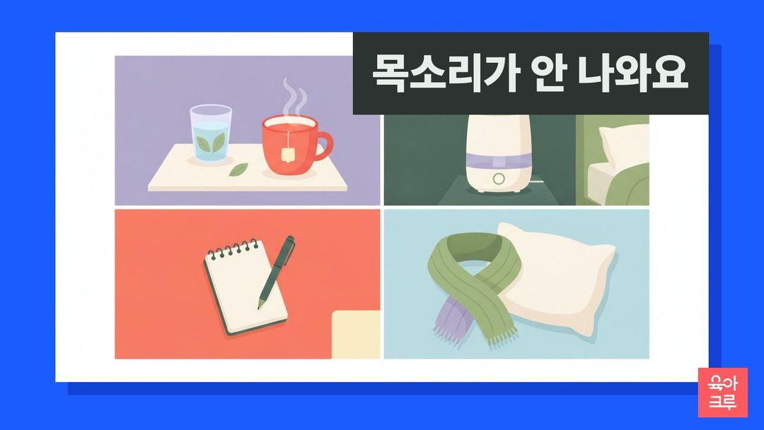 목소리가 안 나와요 안내 그림