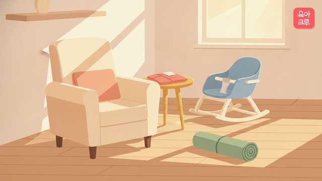 출산 후 허리 통증 크루레터 일러스트 커버