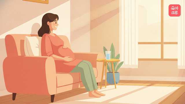 임산부 갈비뼈 통증 크루레터 일러스트 커버