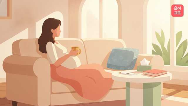 임산부 독감 수액 크루레터 일러스트 커버