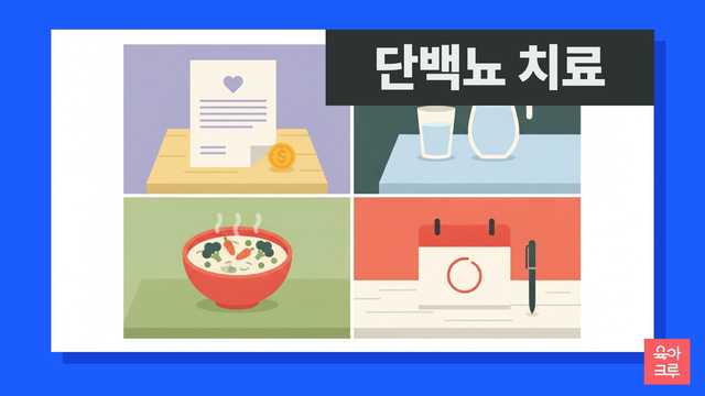 단백뇨 치료 일러스트