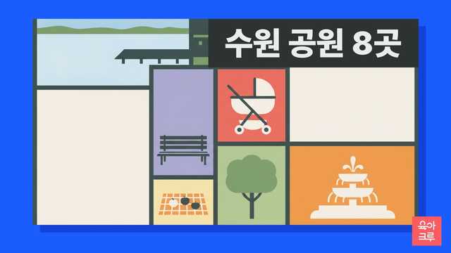 수원 공원 여덟 곳 안내 일러스트