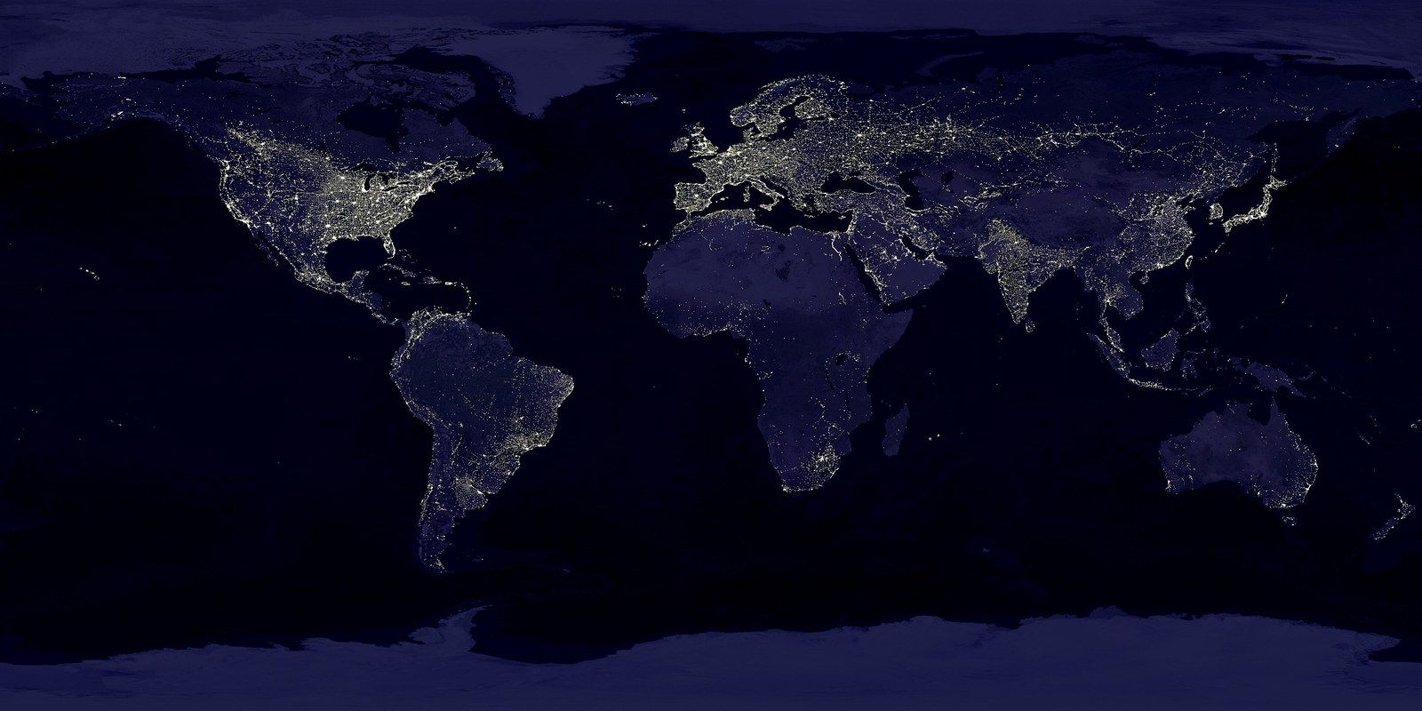 인공위성에서 본 밤의 지구