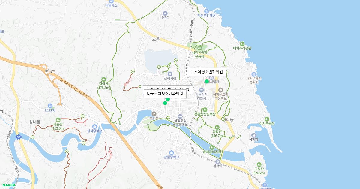 강원도 삼척시 토요일 소아청소년과 병원 정보