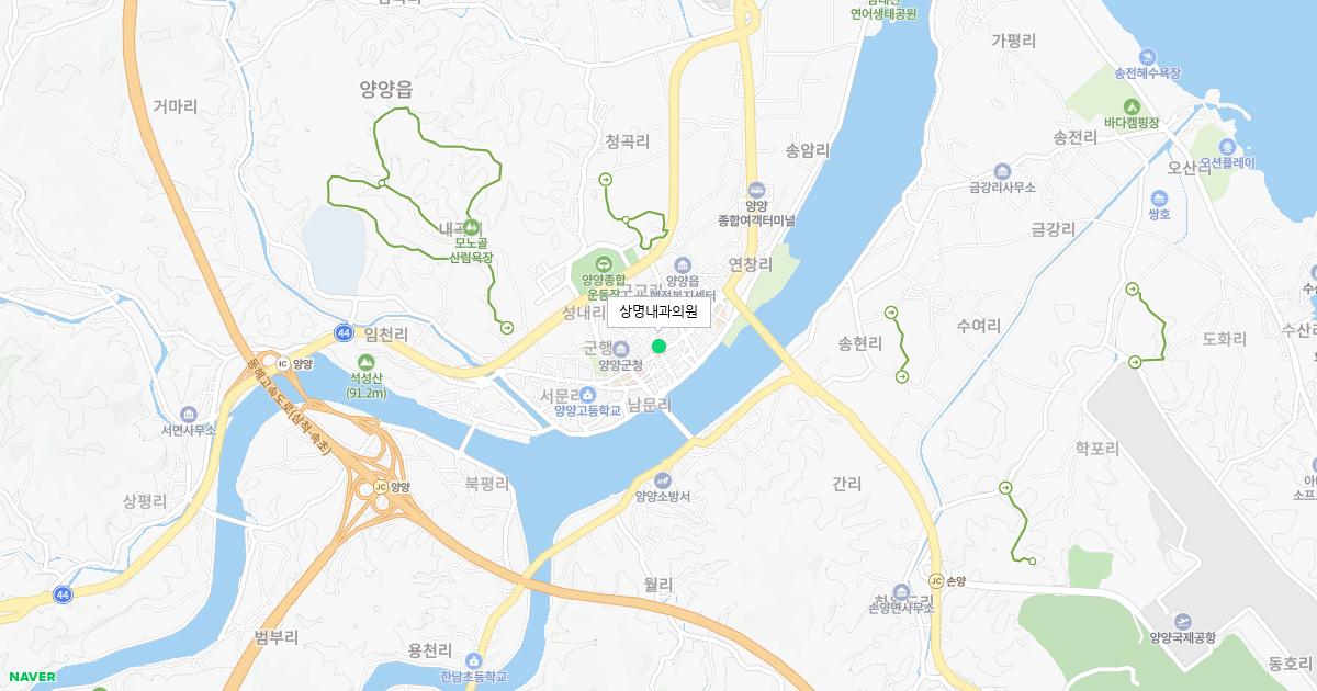 강원도 양양군 토요일 내과 병원 정보