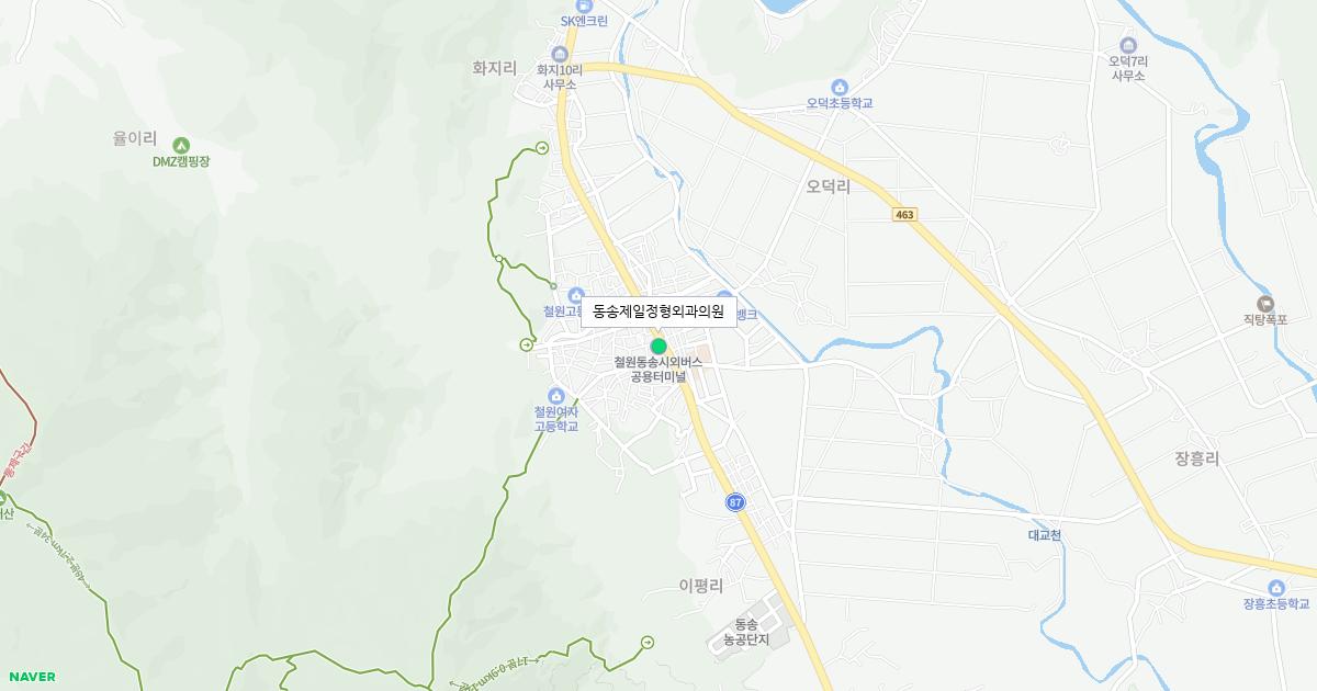 강원도 철원군 토요일 정형외과 병원 정보
