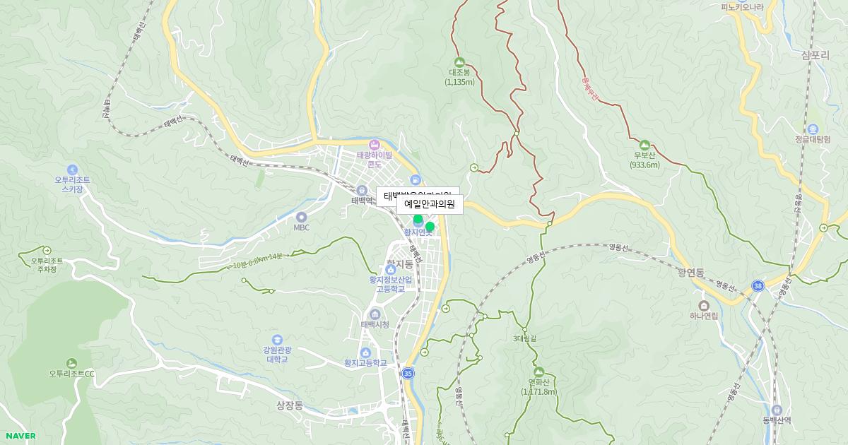 강원도 태백시 토요일 안과 병원 정보