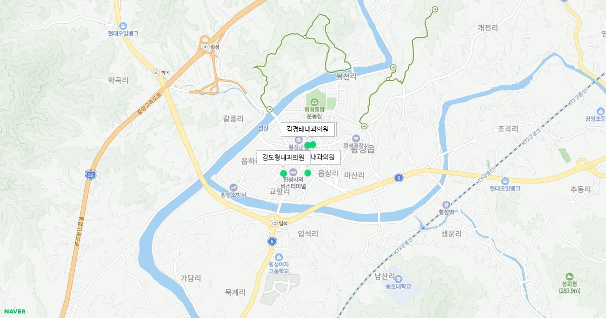 강원도 횡성군 토요일 내과 병원 정보