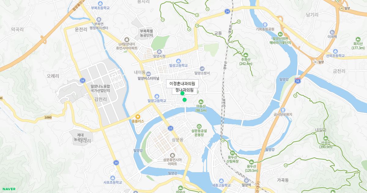 경상남도 밀양시 공휴일 내과 병원 정보