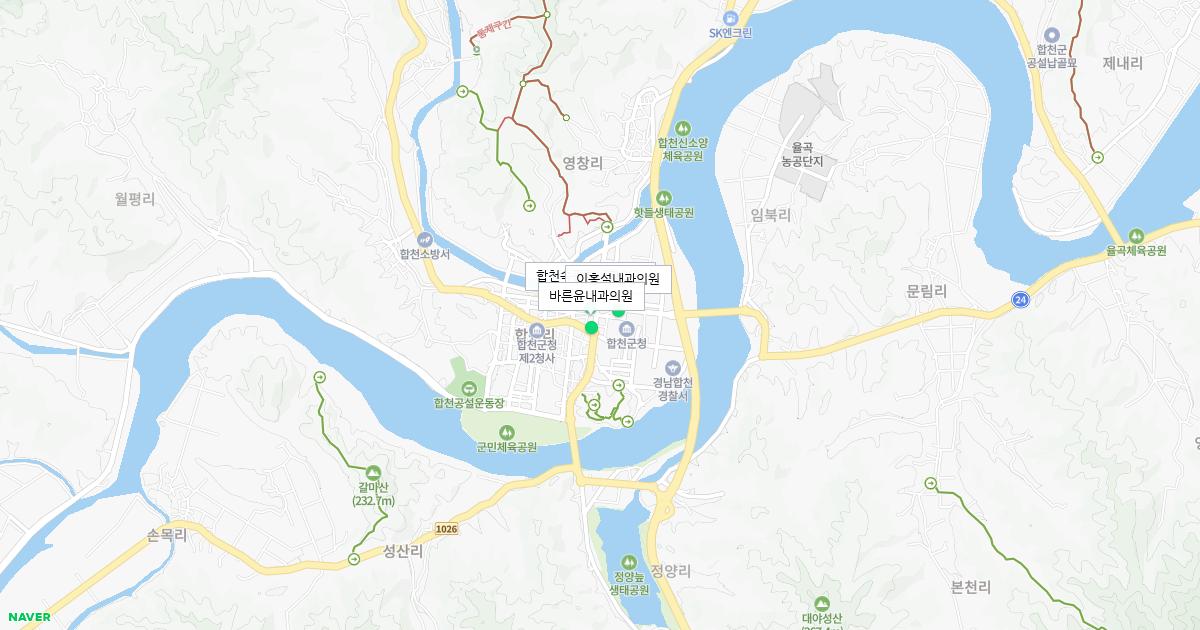 경상남도 합천군 토요일 내과 병원 정보