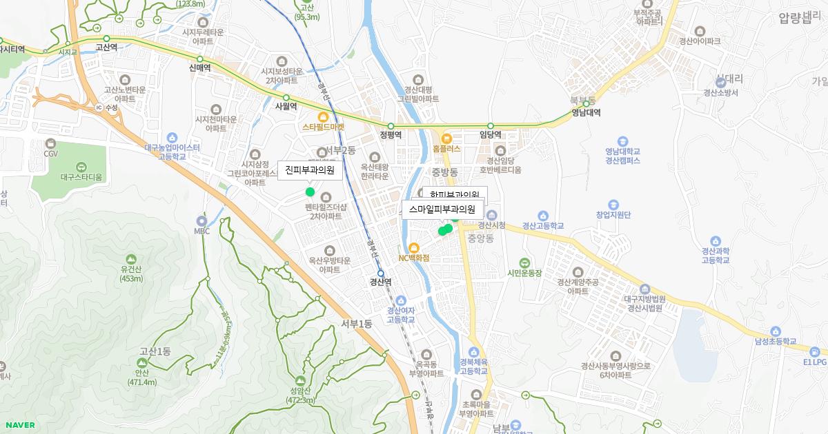 경상북도 경산시 토요일 피부과 병원 정보