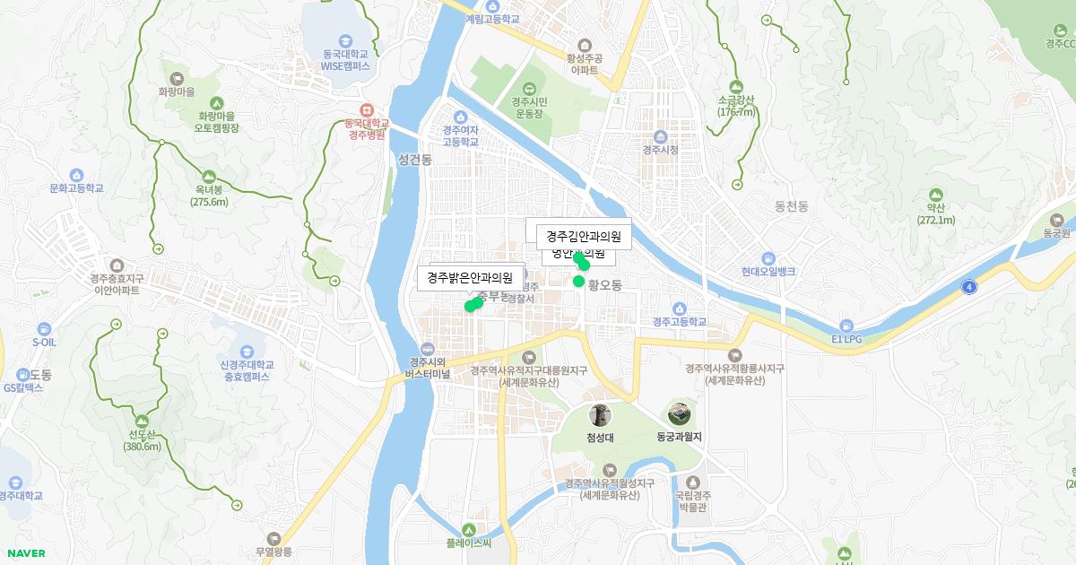 경상북도 경주시 토요일 안과 병원 정보