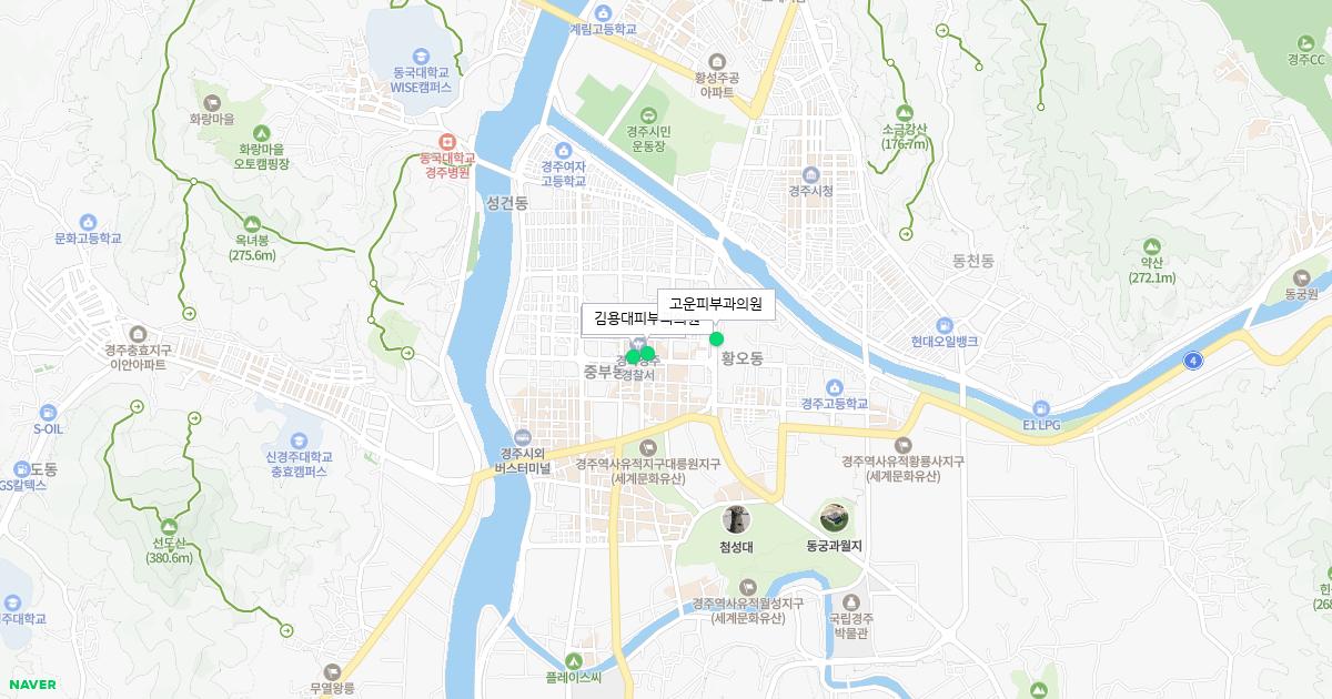경상북도 경주시 토요일 피부과 병원 정보