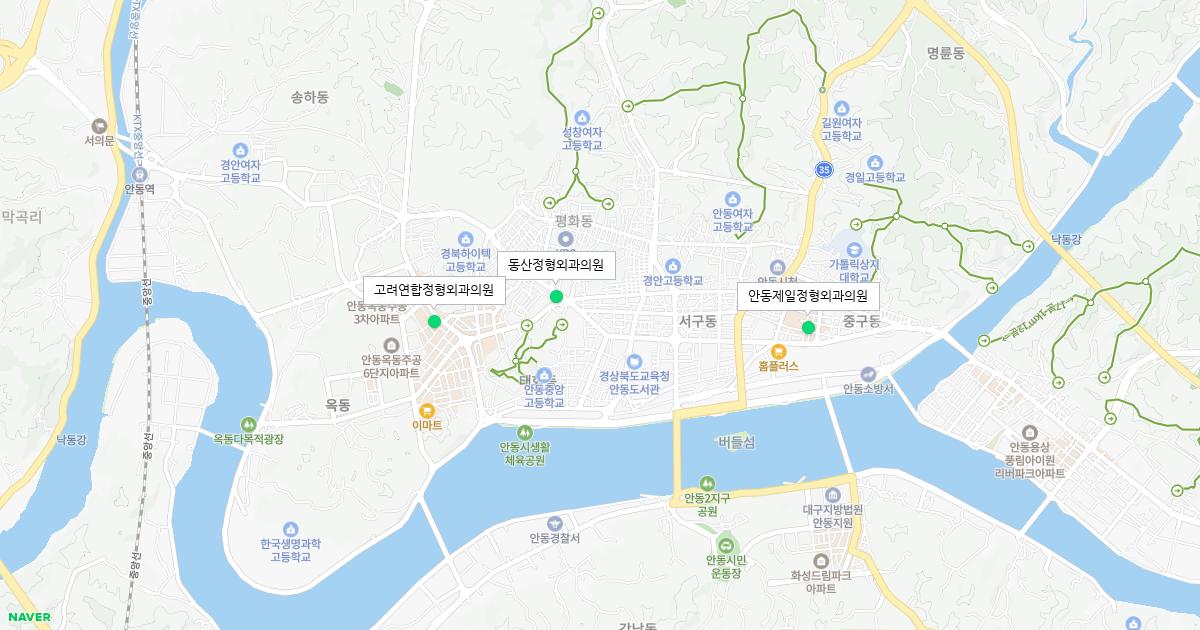 경상북도 안동시 공휴일 정형외과 병원 정보