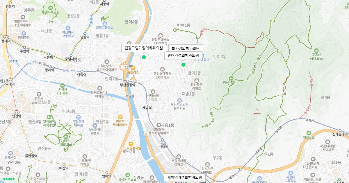 부산시 해운대구 토요일 가정의학과 병원 정보
