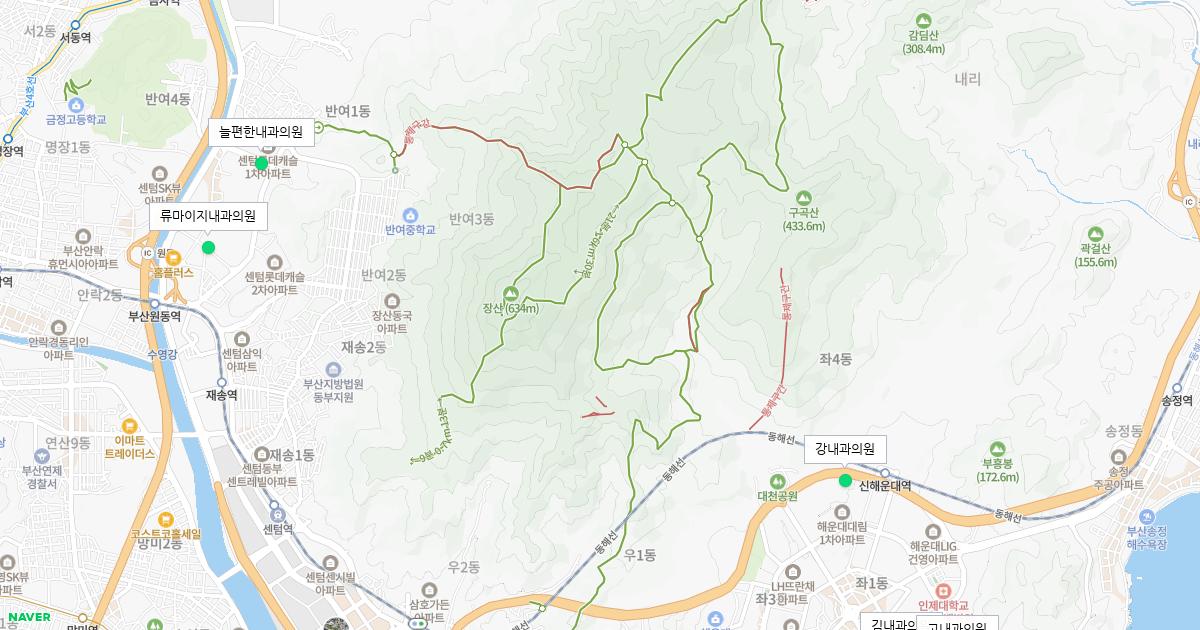 부산시 해운대구 토요일 내과 병원 정보