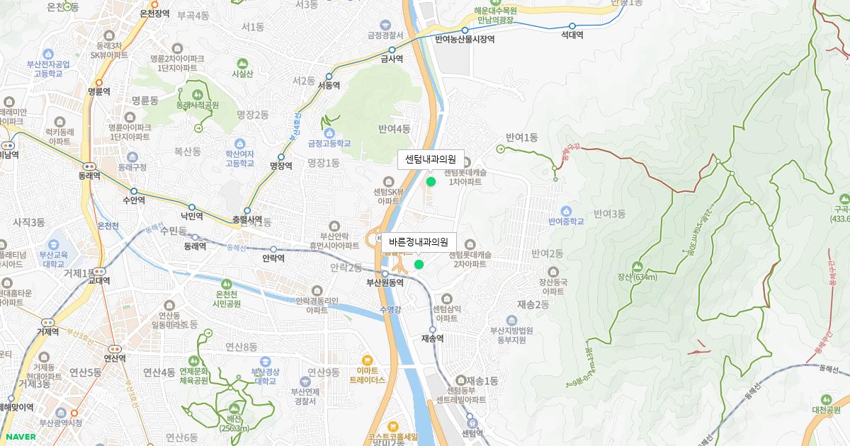 부산시 해운대구 일요일 내과 병원 정보