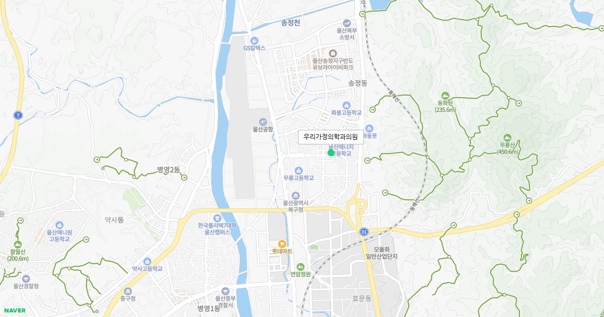 울산시 북구 토요일 가정의학과 병원 정보