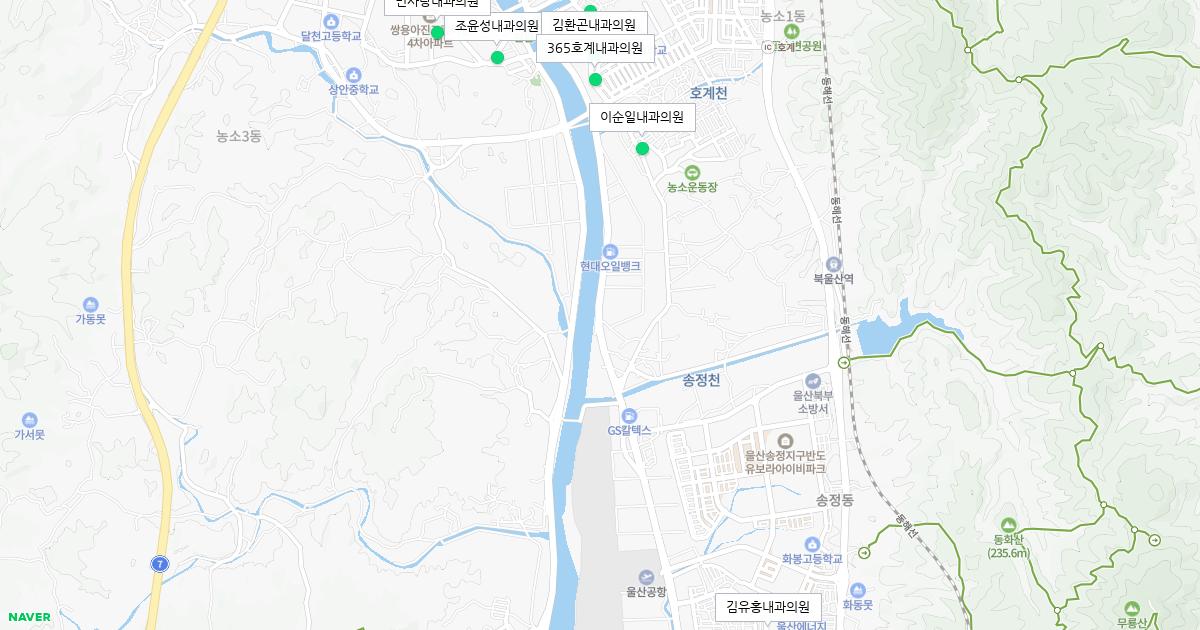 울산시 북구 토요일 내과 병원 정보