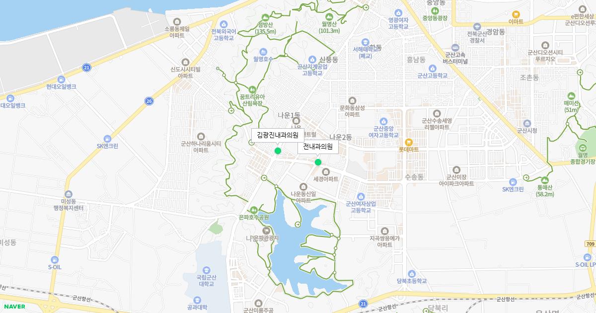 전라북도 군산시 공휴일 내과 병원 정보