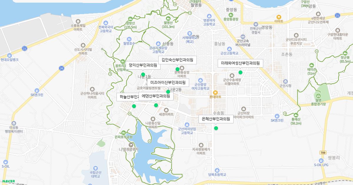 전라북도 군산시 토요일 산부인과 병원 정보