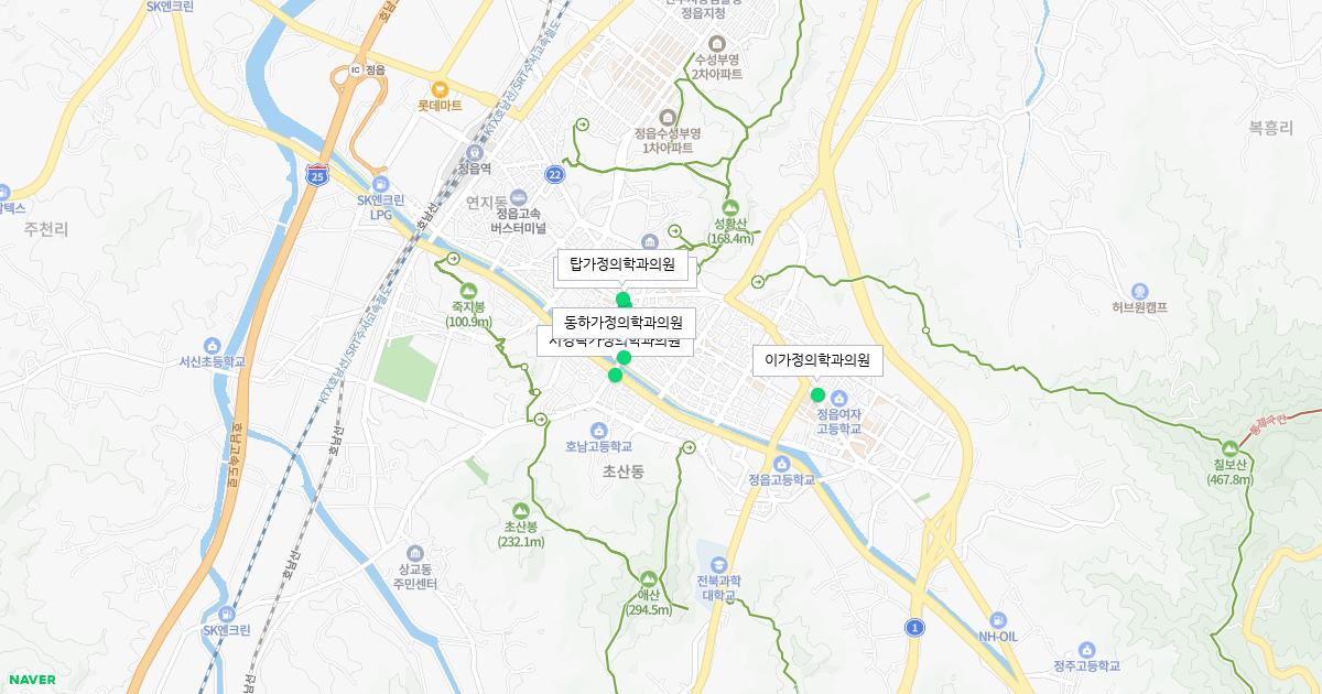 전라북도 정읍시 토요일 가정의학과 병원 정보