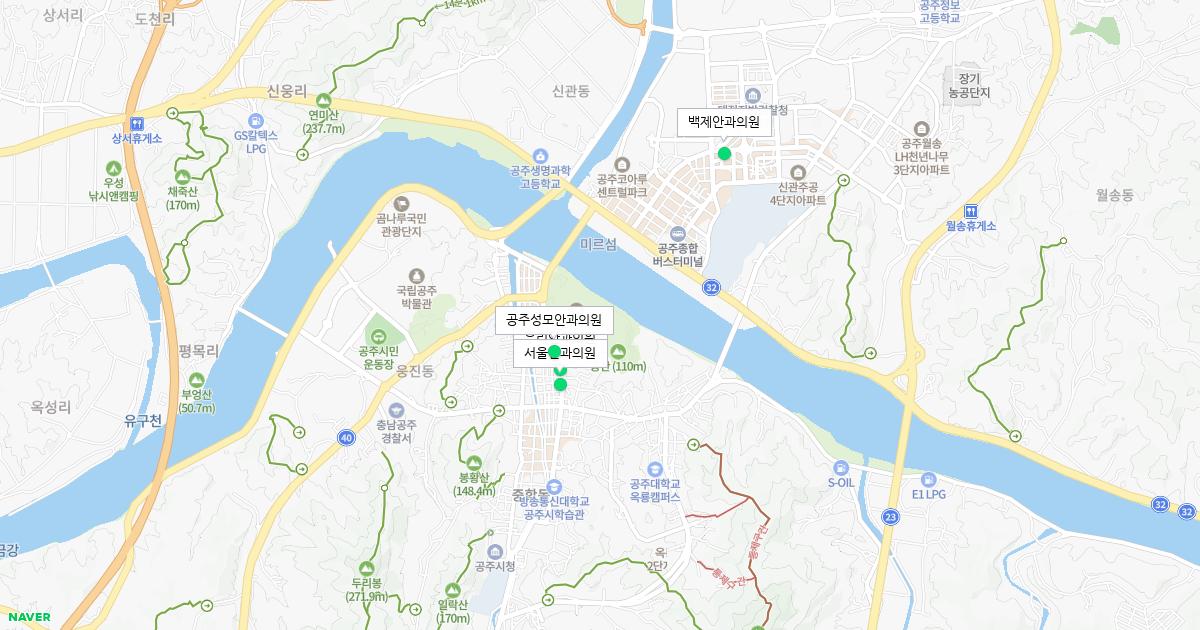 충청남도 공주시 토요일 안과 병원 정보