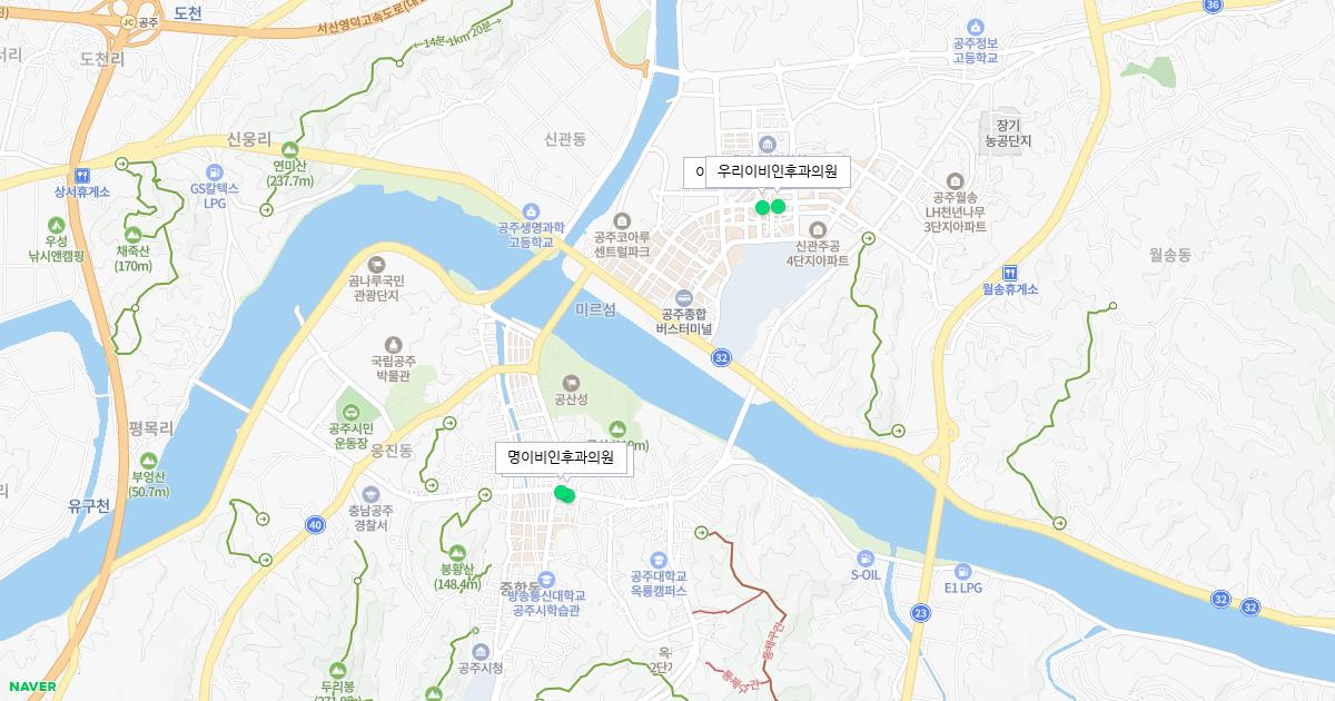 충청남도 공주시 토요일 이비인후과 병원 정보