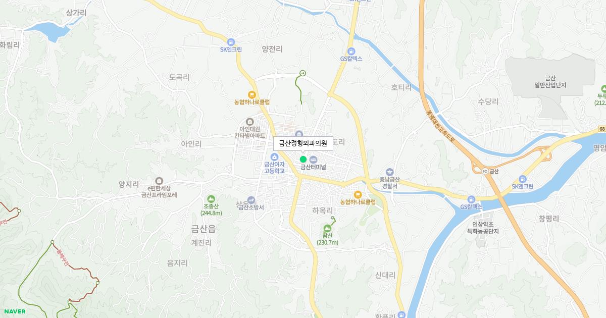 충청남도 금산군 토요일 정형외과 병원 정보
