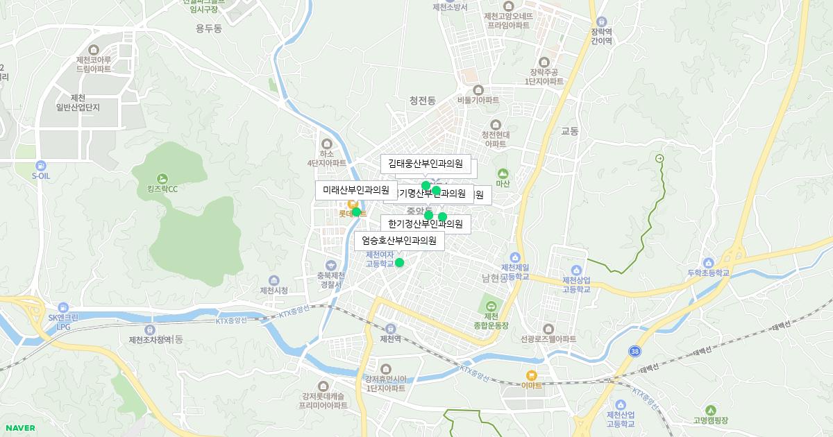 충청북도 제천시 토요일 산부인과 병원 정보