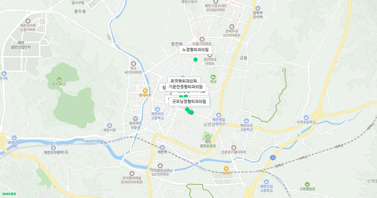 충청북도 제천시 토요일 정형외과 병원 정보