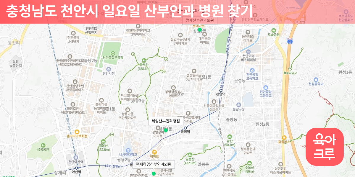 천안시 일요일 산부인과 병원 4곳 | 육아크루