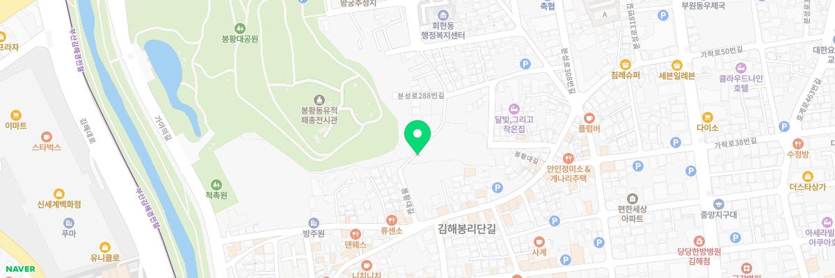 봉황동유적 패총단면전시관 지도 이미지