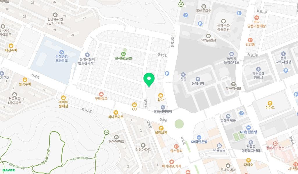 동해시 천곡생활문화센터 지도 이미지