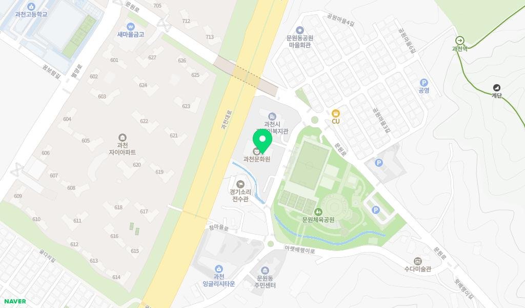 과천시 문원생활문화센터 지도 이미지