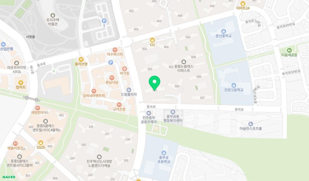 중흥S클래스더퍼스트북카페 지도 이미지