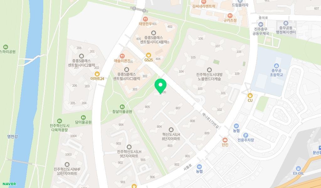 혁신도시LH8단지 도서관 지도 이미지