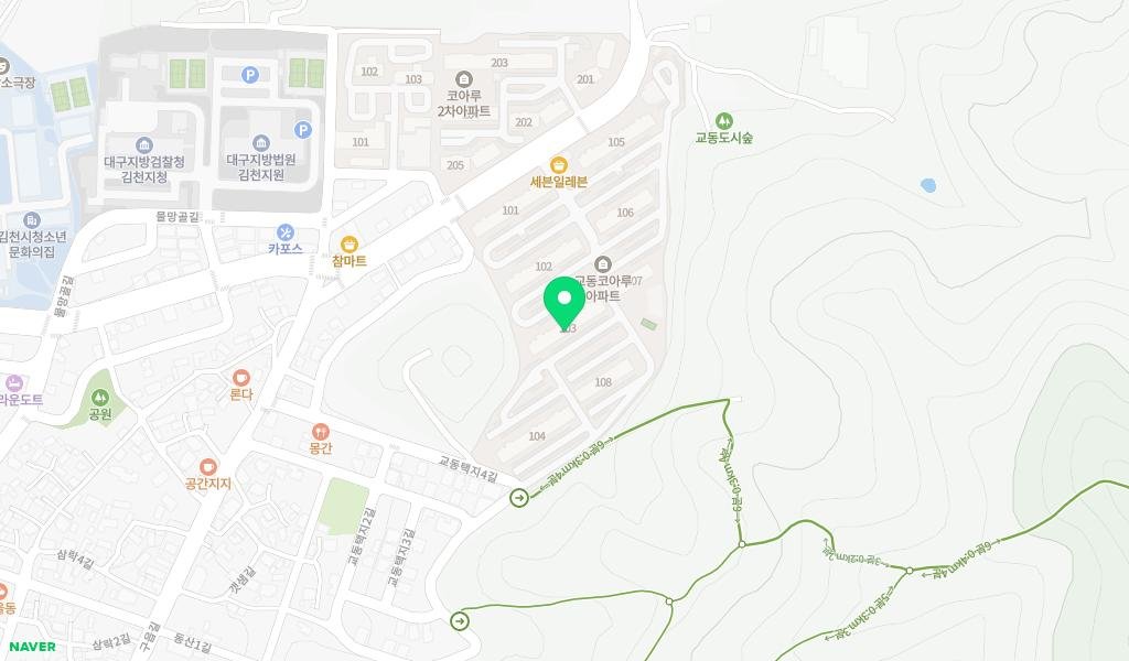 김산고을작은도서관 지도 이미지