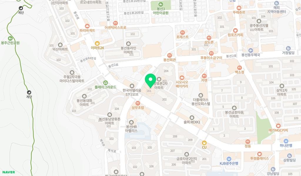 봉선2차남양휴튼작은도서관 지도 이미지