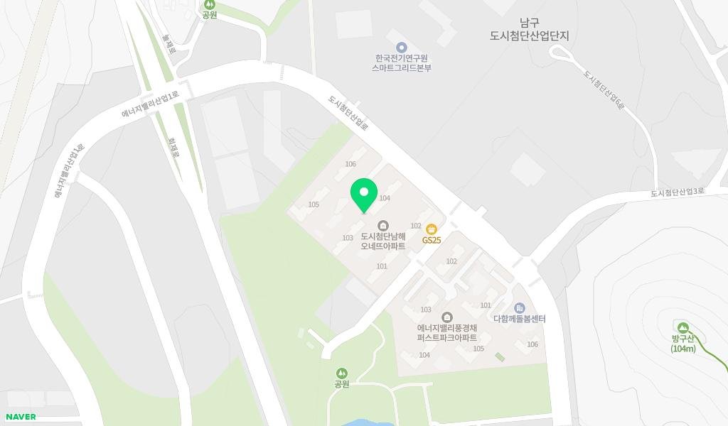 남구도시첨단남해오네뜨작은도서관 지도 이미지