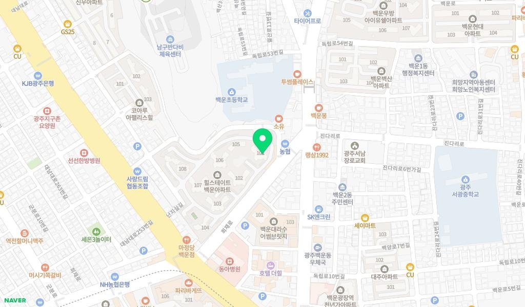 힐스테이트백운작은도서관 지도 이미지