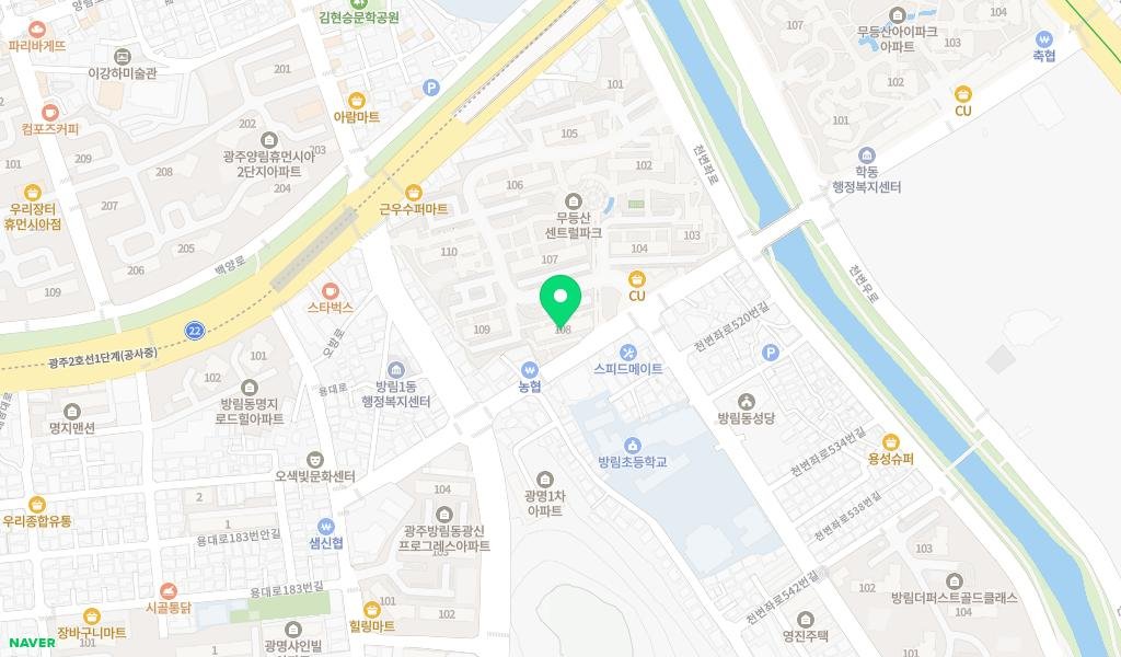 무등산센트럴파크작은도서관 지도 이미지