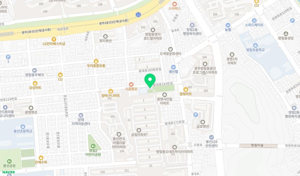 방젯골어린이작은도서관 지도 이미지