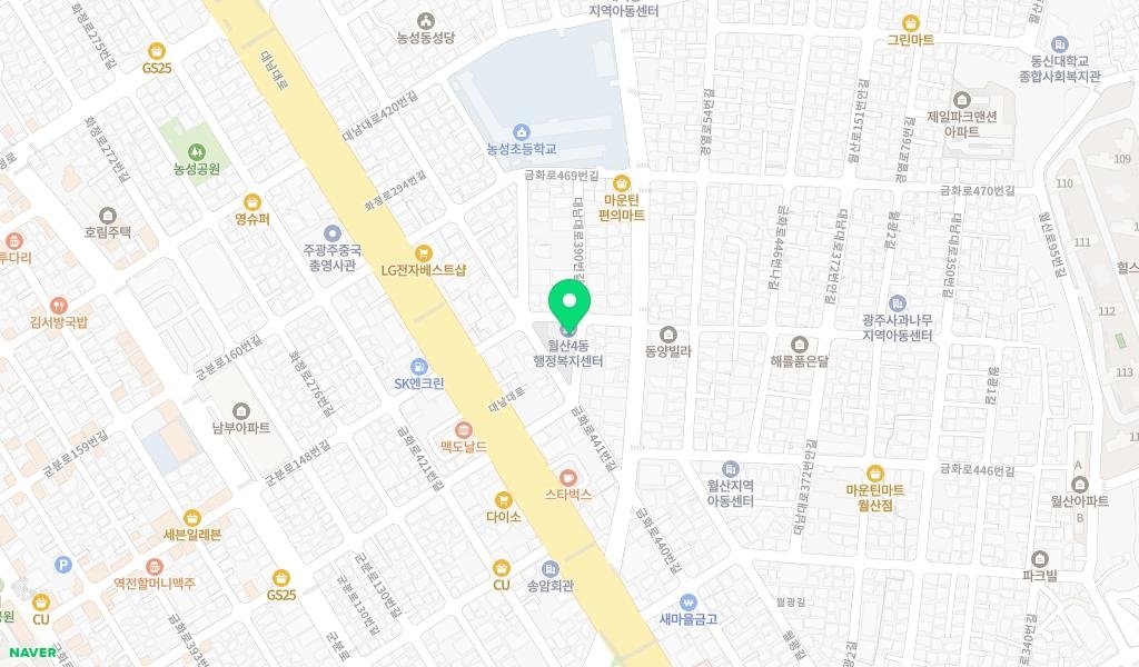 월산4동작은도서관 지도 이미지