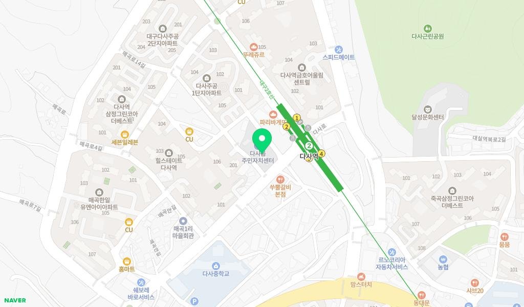 다사읍작은도서관 지도 이미지